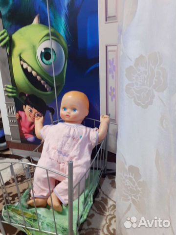 Пупс кукла с кроваткой