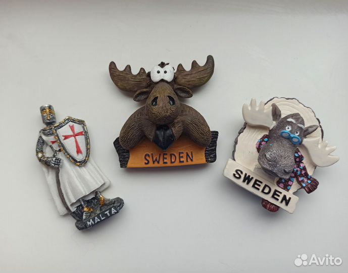 Магниты сувенирные Бали Мальта Швеция