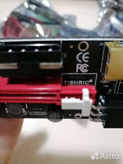 Райзер ver009s pci-e x16 для видеокарт 6pin,sata,m