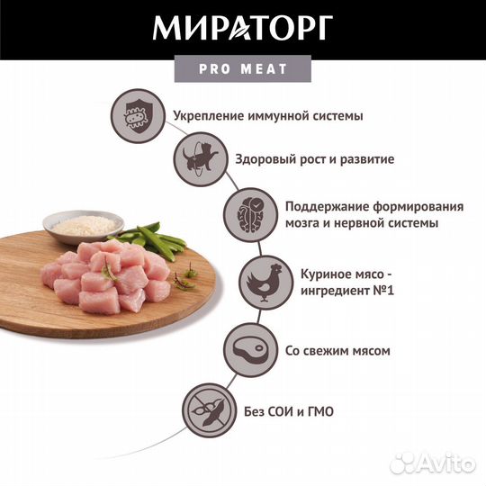 Мираторг паучи для котят от 1 до 12 месяцев, с кур