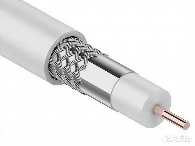 Кабель 100м, телевизионный RG-6U 75Ом
