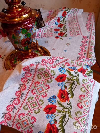 Скатерть льняная новая