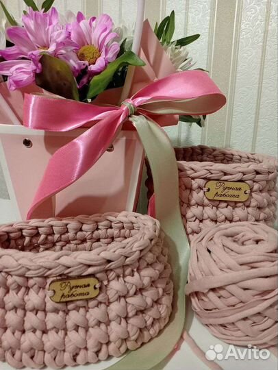 Корзинки из трикотажной пряжи