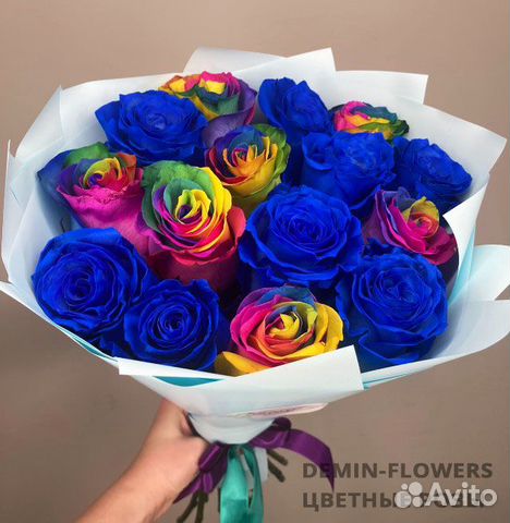 Синие розы, черные розы, радужные розы цветы объявление продам