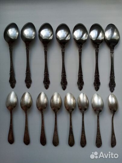 Ложки чайные СССР посеребренные и столовые простые