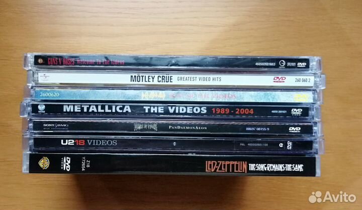 DVD лиц. Guns'n'roses, Motley crue, Metallica, U2
