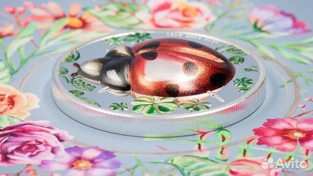 Монета Божья коровка Госпожа Удача Палау 2021 год