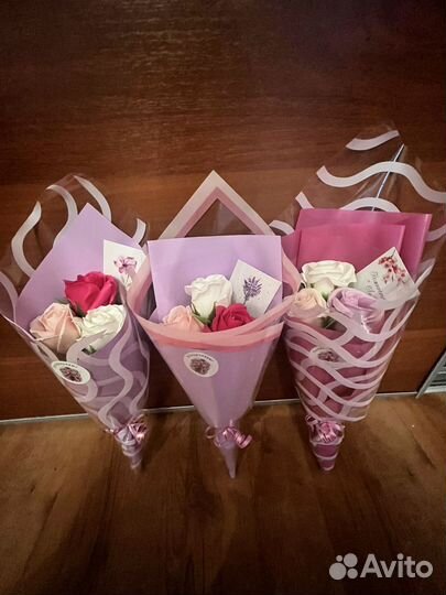 Букет из мыльных роз