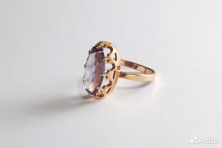 Золотой комплект с александритами, винтаж (СССР)