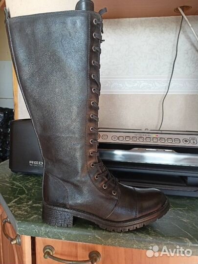 Сапоги со шнуровкой нат кожа