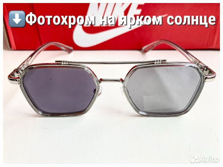 Фотохромные очки Картье Авиатор Polarized металлик