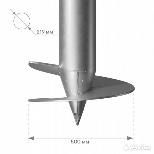 Винтовые сваи 219 4000 (Цинк, 6мм)