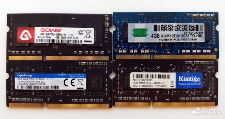 Оперативная память DDR3L 4/ 8 Гб для ноутбука