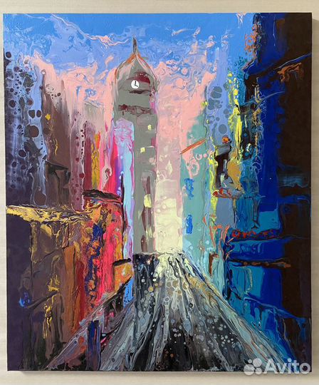 Картины fluid art 60x70 жидкий акрил