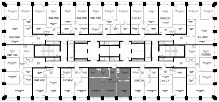 2-к. квартира, 66,1 м², 24/55 эт.