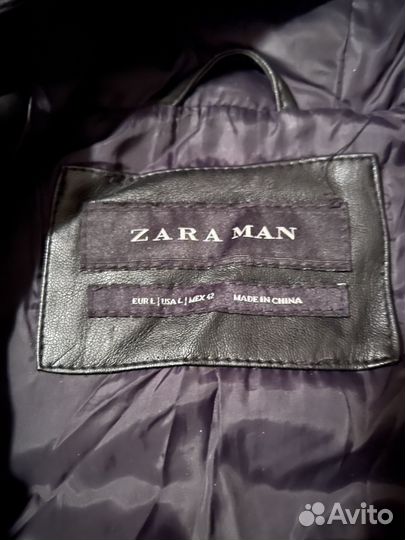 Кожаная куртка мужская zara MAN