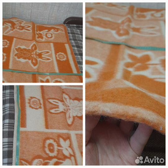 Одеяло шерстяное детское СССР 140х90