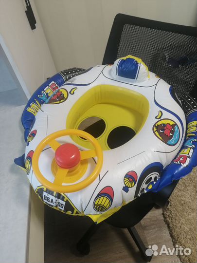 Круг для плавания детский надувной/машинка с рулем