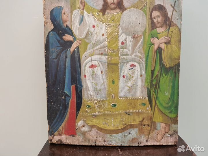 Икона Царь Славы Господь на троне 19 век