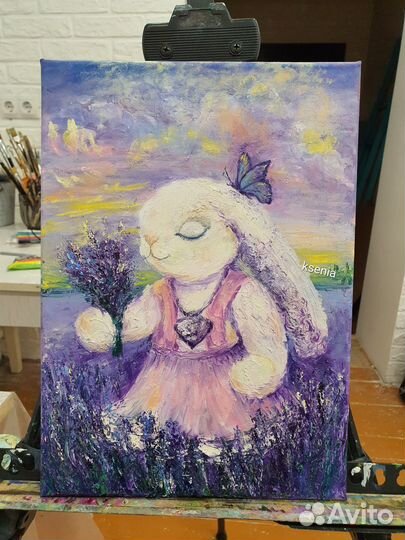 Зайка картина маслом