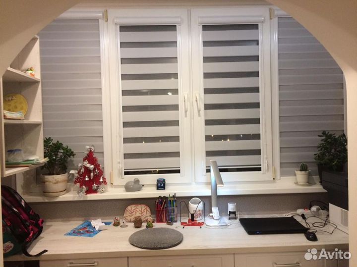 Рулонные шторы день ночь зебра E8679-L3562