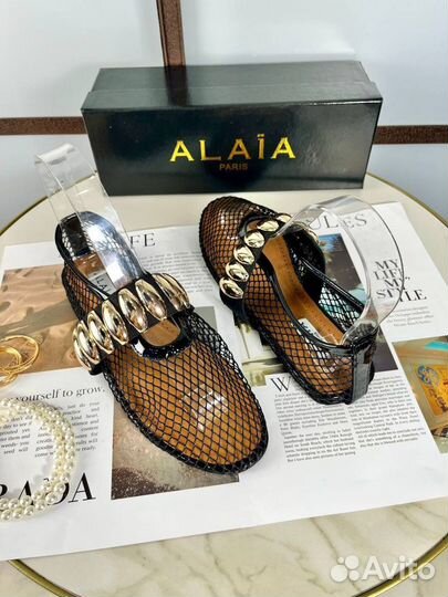 Босоножки балетки сандалии в сетку Alaia 36-40