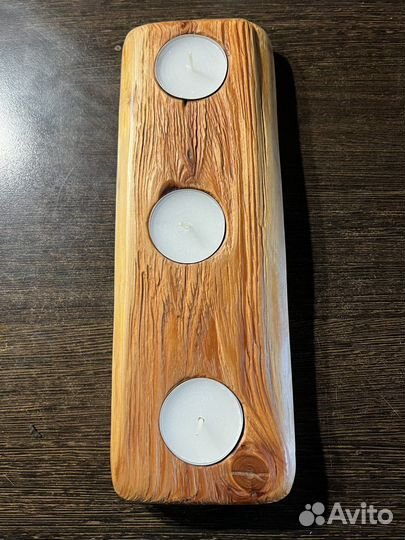 Подсвечник из можжевельника