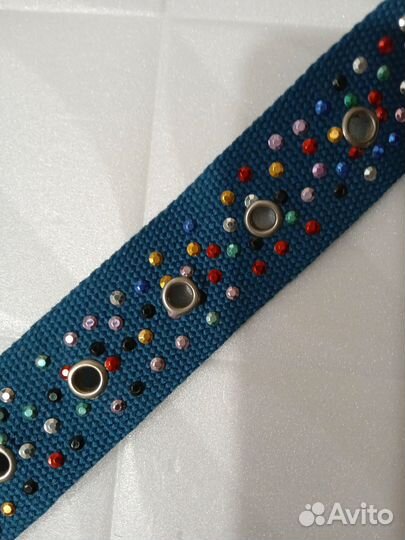 Ремень женский текстиль со стразами