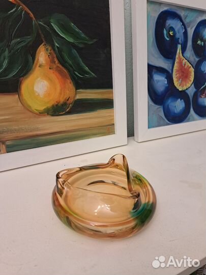 Пепельница цветное стекло СССР