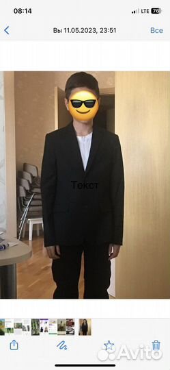 Пиджак H&M для мальчика 158 черный