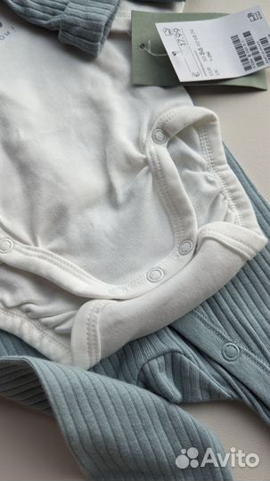 Новый комплект h&m слип,боди,шапочка 56,62,74