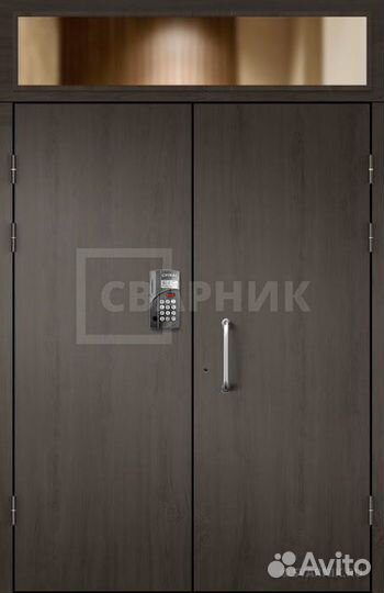 Подъездная входная дверь с фрамугой пд-190
