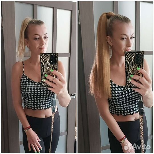 Накладной хвост омбре блонд вналичии