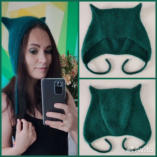 Коточепчик, чепчик с ушками, шапка с ушками