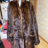 Шуба норковая"Braschi"воротник шаль"золотой орех"