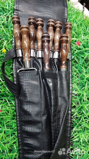 Шампура в кожаном чехле