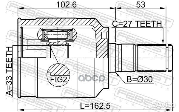 ШРУС внутренний 33X30X27 hyundai sonata 14- 221