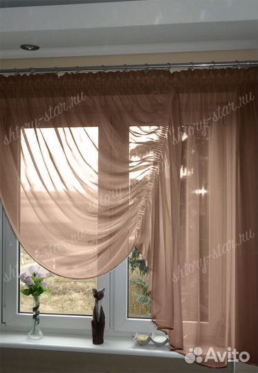 Кухонные шторы из тюля Линда