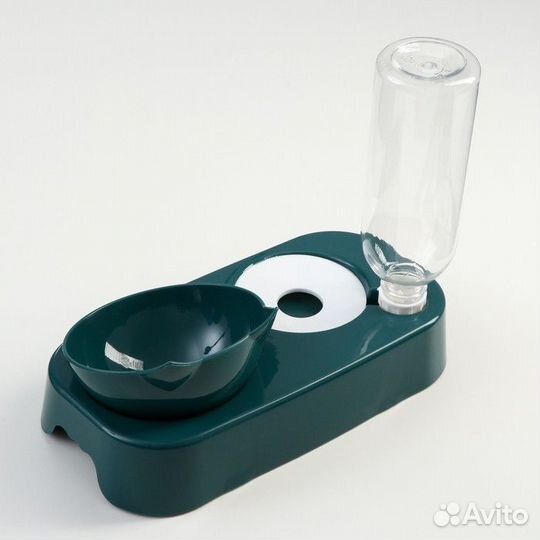Миска двойная с автопоилкой (съемная бутылка)