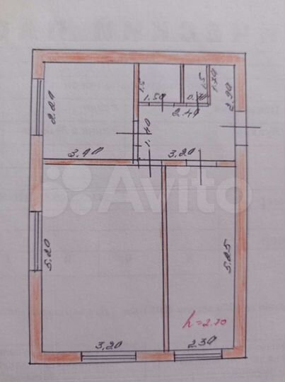 2-к. квартира, 43,8 м², 2/2 эт.