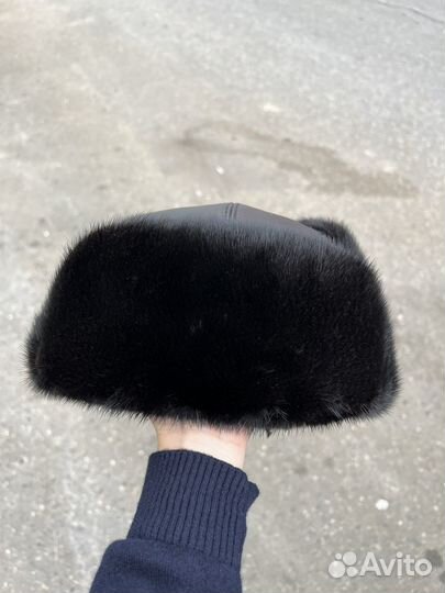 Мужская шапка ушанка из норки