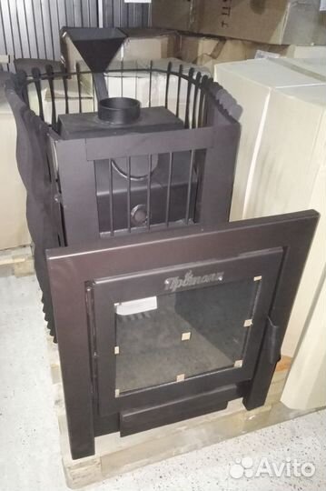 Печь банная с закрытой каменкой Вулкан-Подкова 18