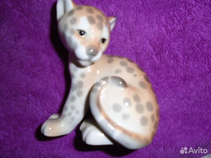 Статуэтка Леопард фарфор лфз знак качества СССР
