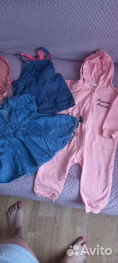 Комплект летних брендовых вещей на девочку 74-80