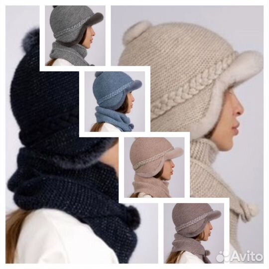 Шапка женская вязаная ручная работа