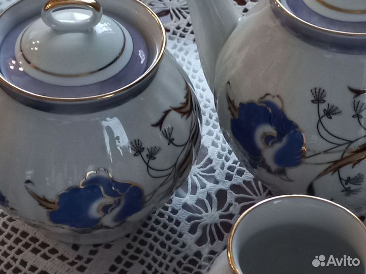 Заварочный чайник сахарница молочник Дулево