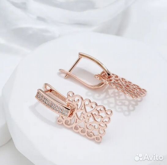 Роскошные винтажные серьги золото 585 RG