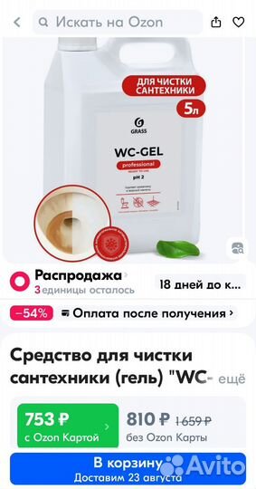 Чистящее средство WC-GEL professional (grass)