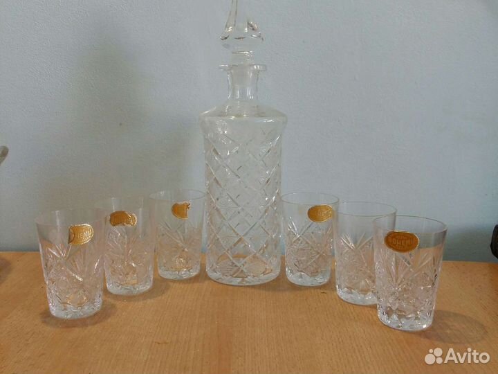 Графин хрустальный и рюмки bohemia