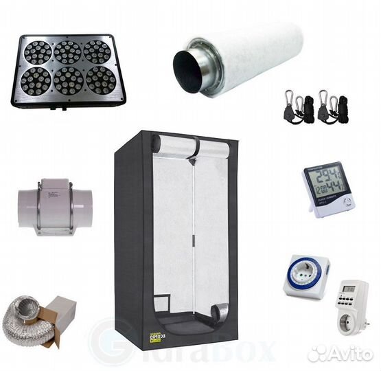 Гроубокс 80*80*160 см в сборе: LED Pro